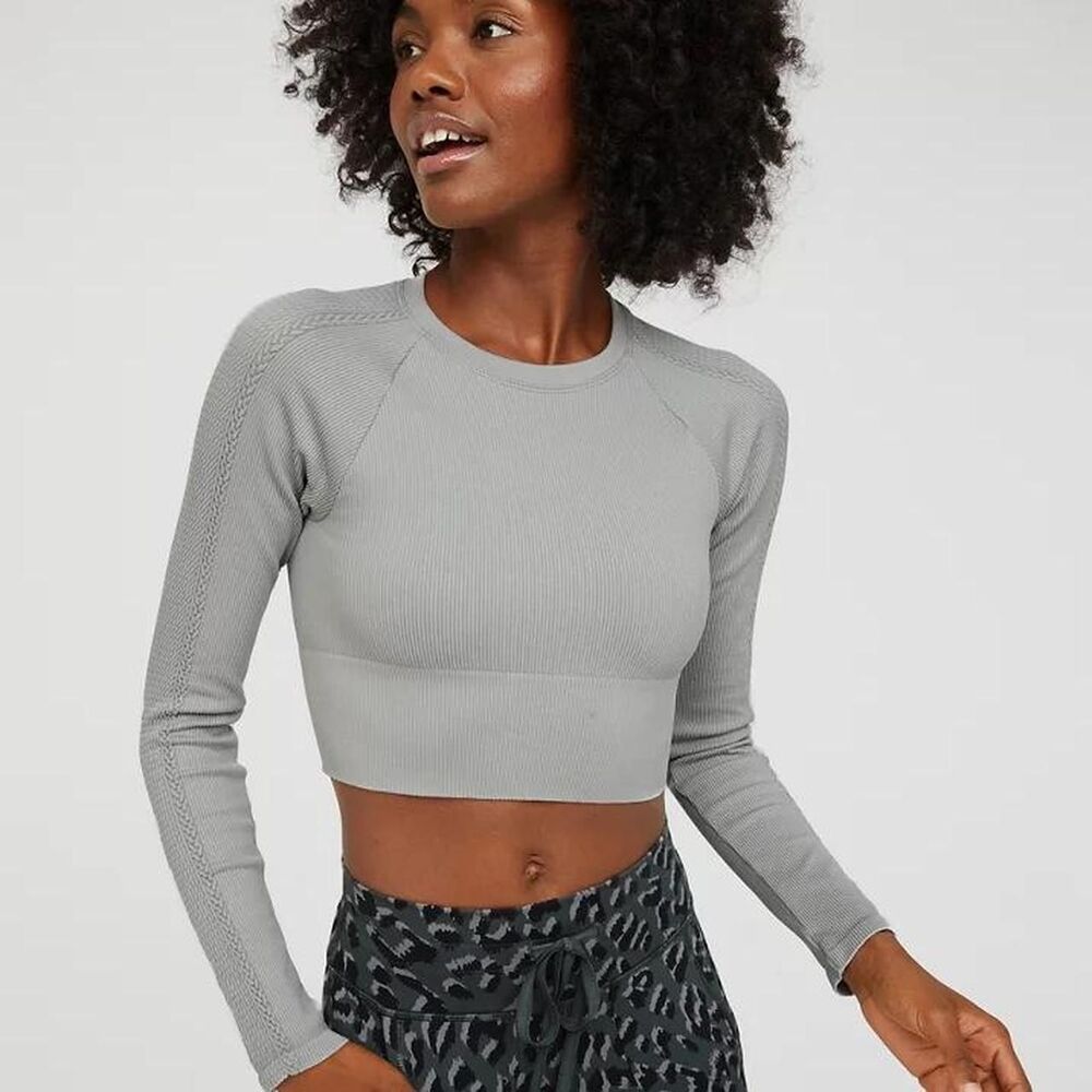 Aerie Women's small ribbed sporty Grey Crop top